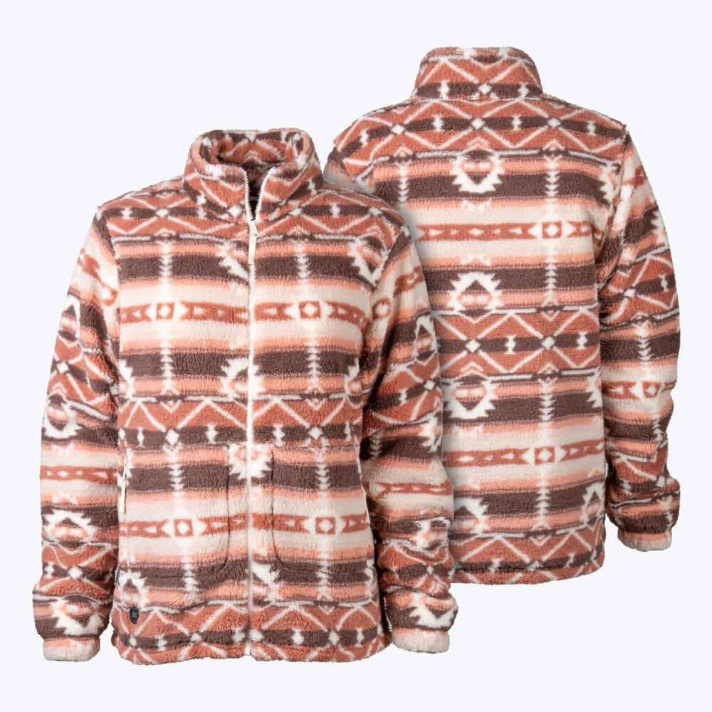 Mobile Warming Womens Upland Sherpa Clay Aztec Printed Long Jacket Kit Size Large – MWWJ68770425