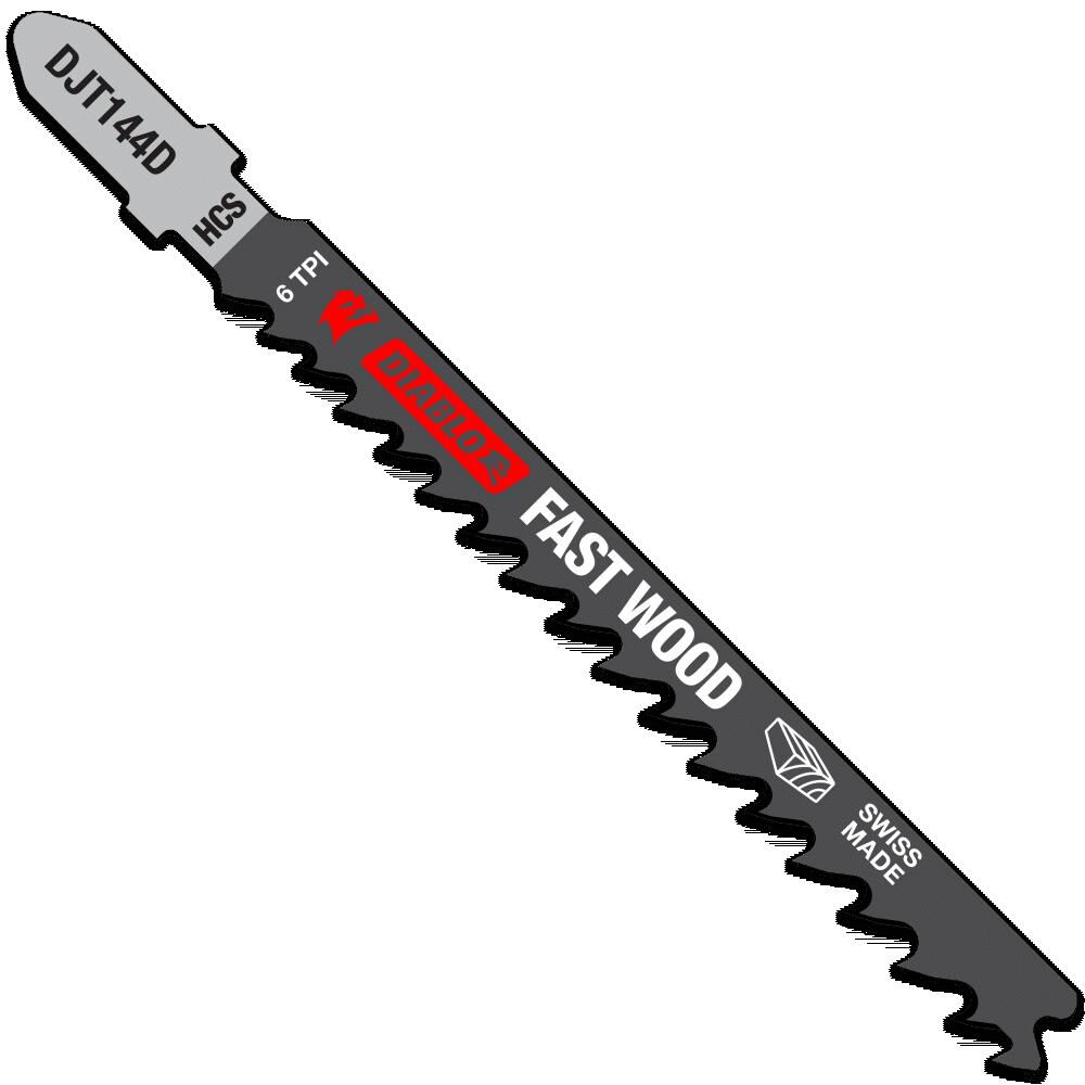 Diablo Tools 4in 6 TPI HiCarb Steel T-Shank Jig Saw Blades for Fast Cuts 5PK, large image number 2