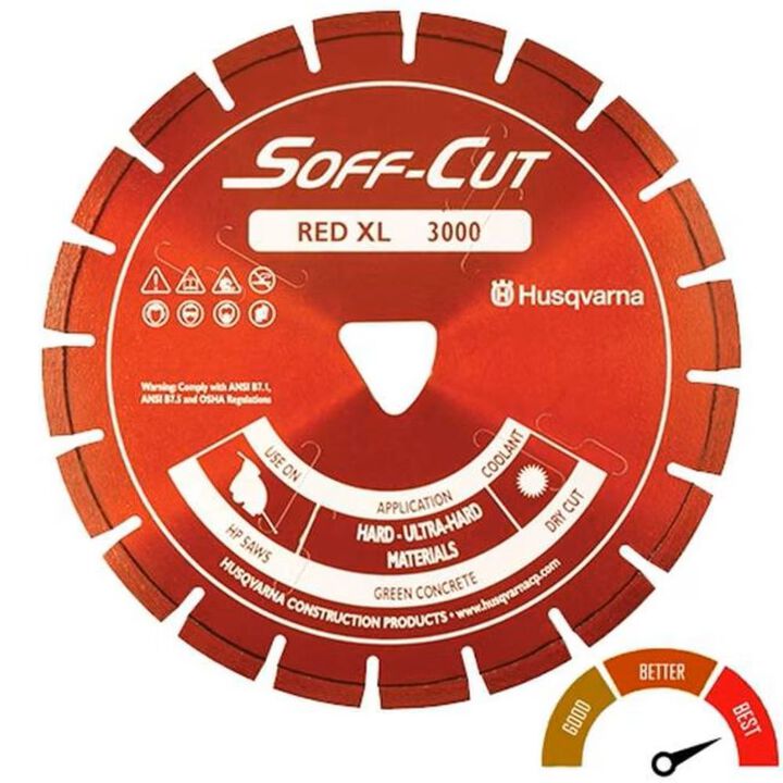 Husqvarna Construction XL6-3000 6 Inch Red Soff-Cut Diamond Blade for Concrete, large image number 1