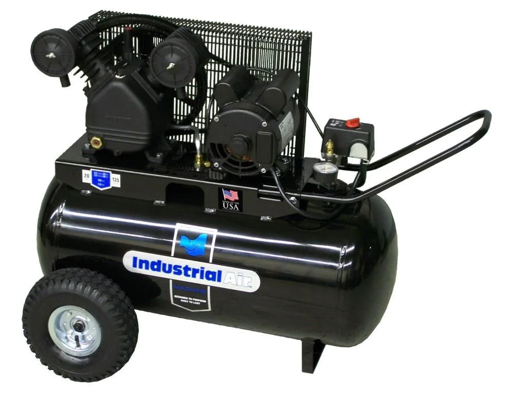 Industrial Air Compressor 20 Gallon 1.6 HP Portable Cast Iron Belt Drive, large image number 1