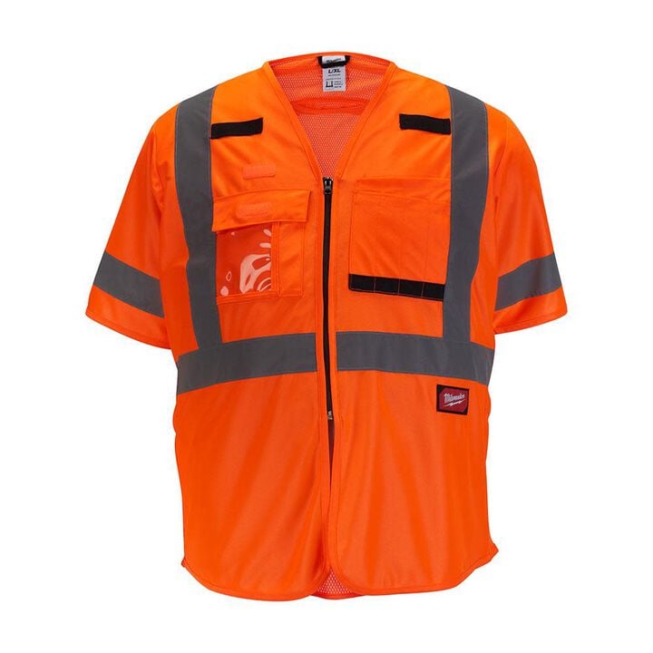 Milwaukee Class 3 High Visibility Safety Vest High Vis Orange