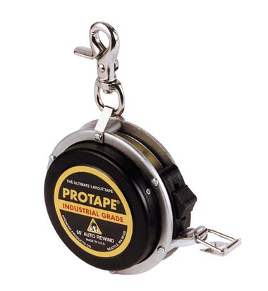 US Tape ProTape Auto-Rewind Open Reel 3/8in x 50' Black Aluminum Case; 8ths