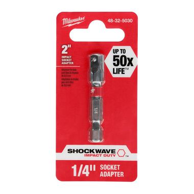 Milwaukee SHOCKWAVE 1/4 in. Hex Shank to 1/4 in. Socket Adapter, large image number 3