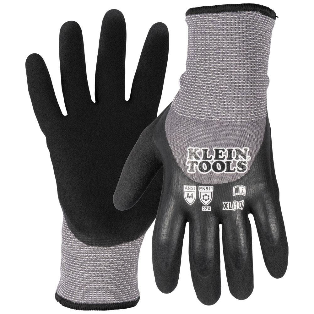 Klein Tools Winter Knit Dip Gloves, Cut A4, XL, large image number 1