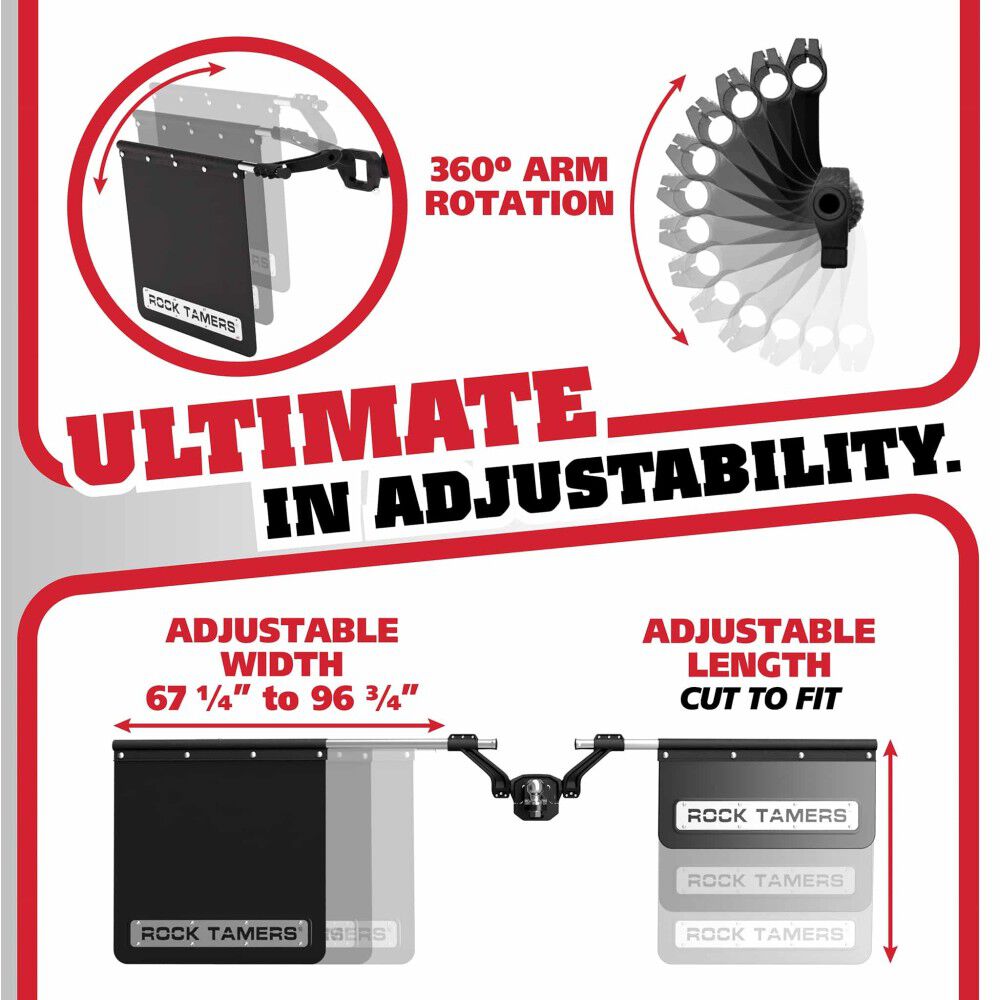 Rock Tamers 2 Inch Drawbar Adjustable Mudflap System, large image number 5