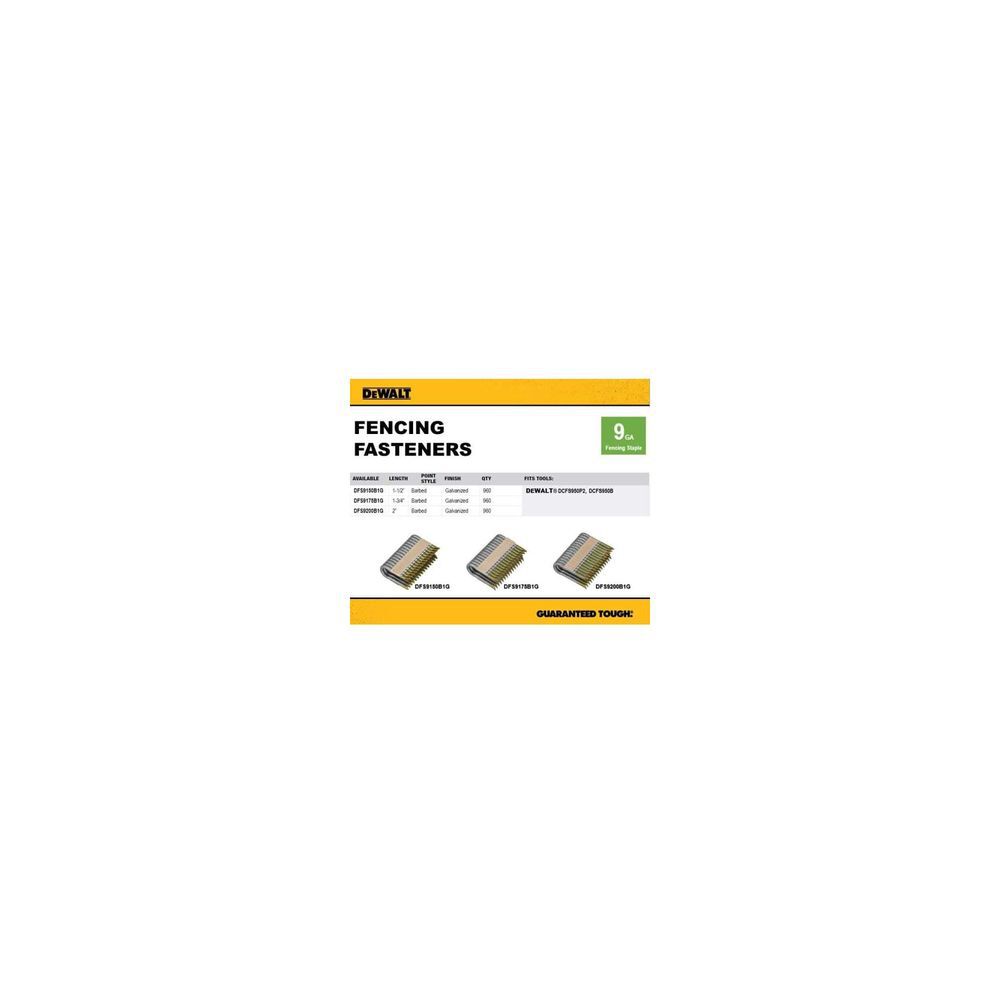 DEWALT 1.75in 9GA Galvanized Barbed Fencing Staples 960pk, large image number 2