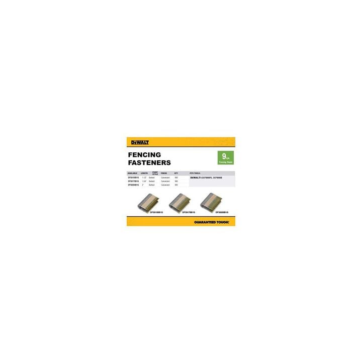 DEWALT 1.75in 9GA Galvanized Barbed Fencing Staples 960pk, large image number 1