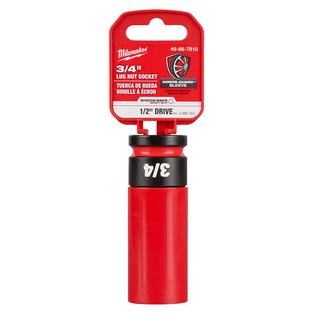 Milwaukee SHOCKWAVE Impact Duty Socket 1/2 Drive 3/4in SAE Lug Nut Wheel, large image number 10