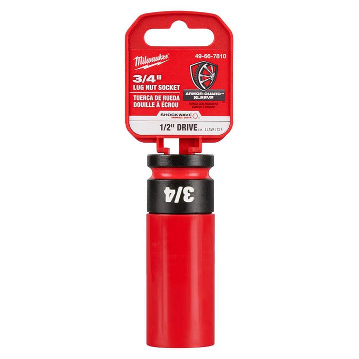 Milwaukee SHOCKWAVE Impact Duty Socket 1/2 Drive 3/4in SAE Lug Nut Wheel, large image number 9