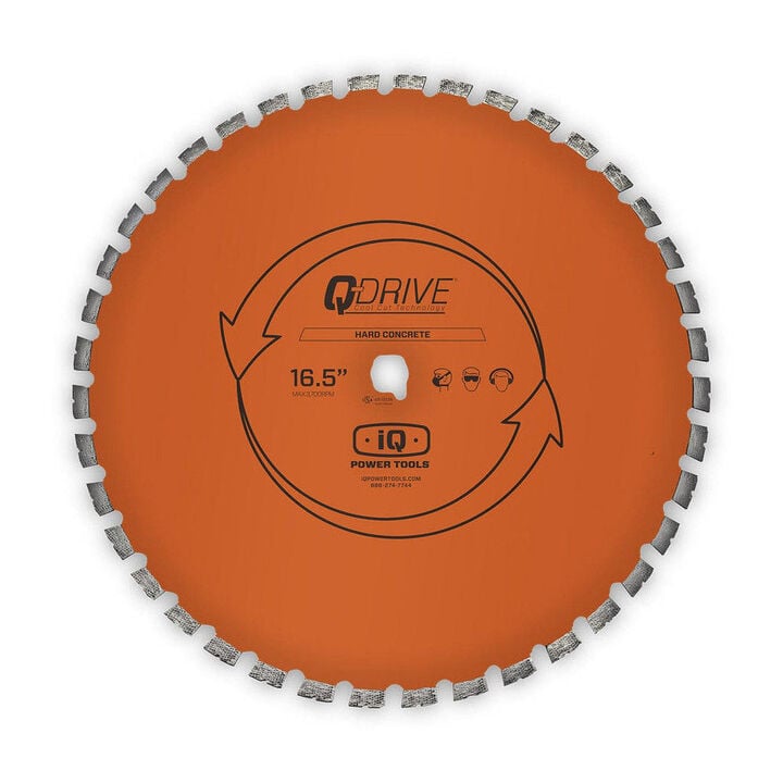 iQ Power Tools 16.5 in Q Drive Arrayed Segmented Hard Concrete Orange Blade, large image number 1