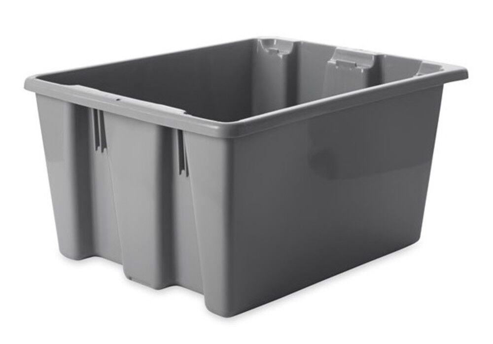 Rubbermaid 1.3 Cu Ft. 100 Lbs Plastic Stack and Nest Palletote Storage Box, – FG172100