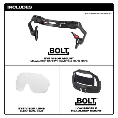 Milwaukee BOLT Eye Visor Clear Dual Coat Lens Compatible with 