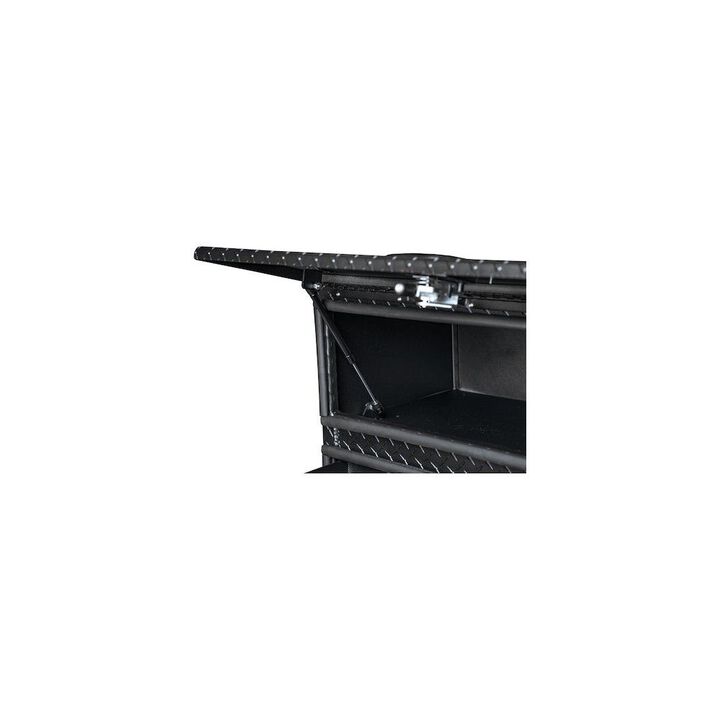 Buyers Products Company 21x18x72 Inch Textured Matte Black Diamond Tread Aluminum Heavy-Duty Flatbed Contractor With Lower Drawers, large image number 7