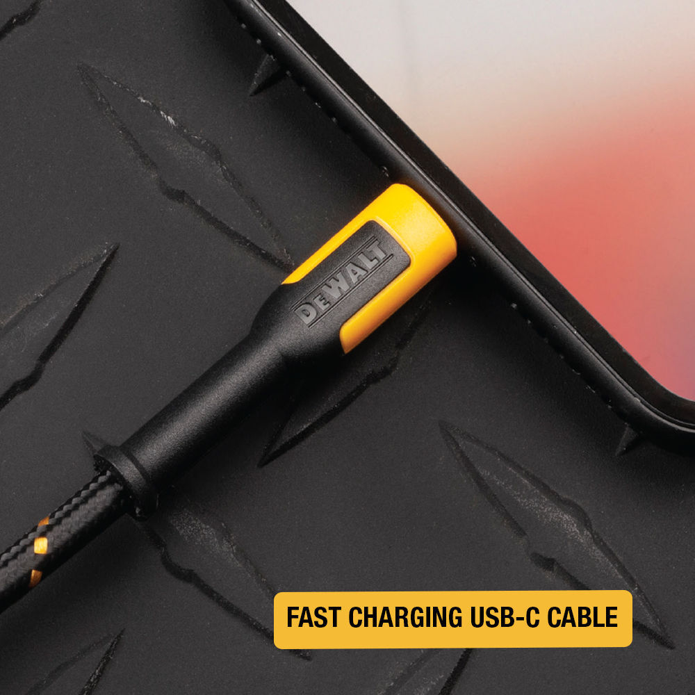 DEWALT Phone Charger USB-A to USB-C Reinforced Braided Cord 6', large image number 7