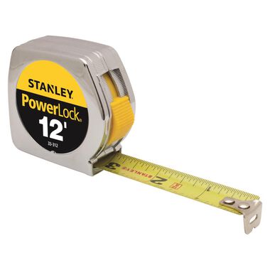 Stanley 12 Ft. x 3/4 In. Heavy Duty PowerLock Tape Rule with Metal Case, large image number 0