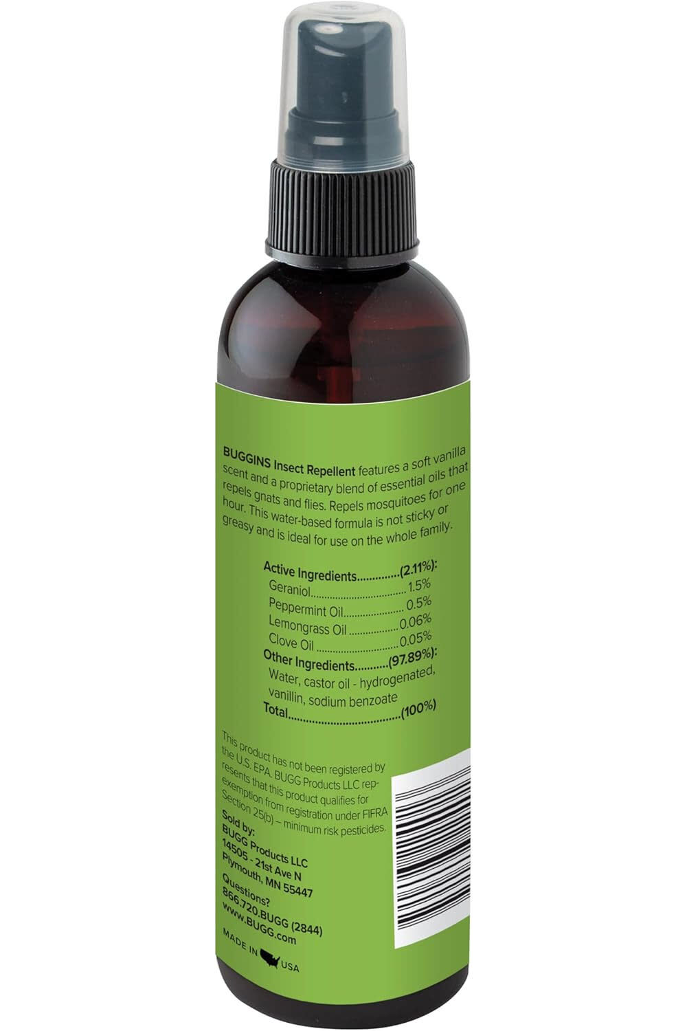 Buggins 4 Oz Pump Spray Original Gnat and Mosquito Insect Repellent, large image number 2