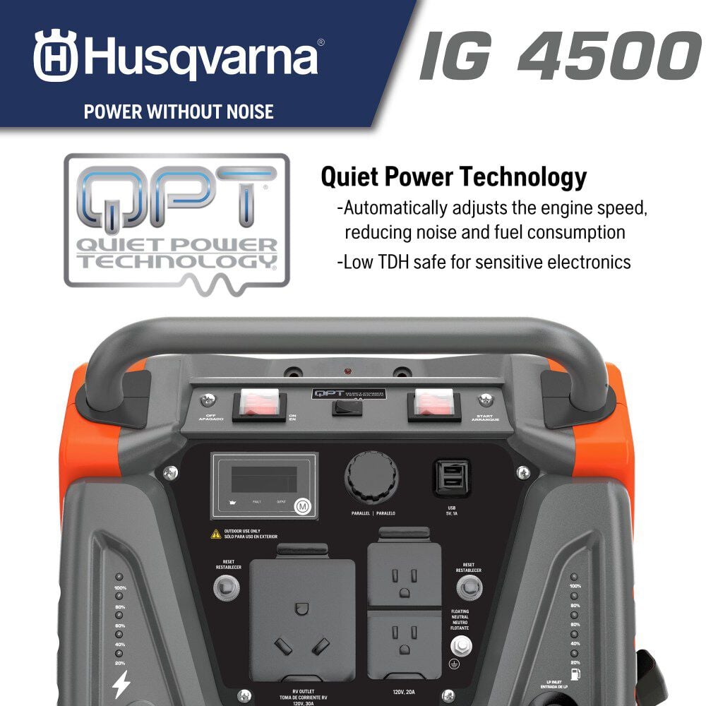 Husqvarna 4500W Dual Fuel Inverter Generator, large image number 6