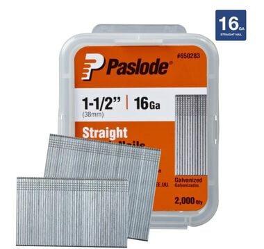 Paslode 2000 Pack 1-1/2in 16 Ga Galv Straight Finishing Nails