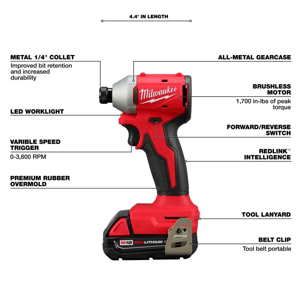 Milwaukee M18 3 Tool Cordless Combo Kit Bundle, large image number 4