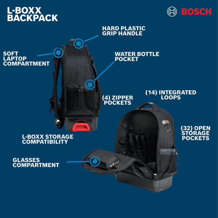 Bosch L-BOXX Contractor Backpack Black, large image number 1