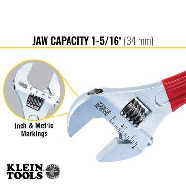 Klein Tools 10in Adj. Wrench Extra Capacity, large image number 2