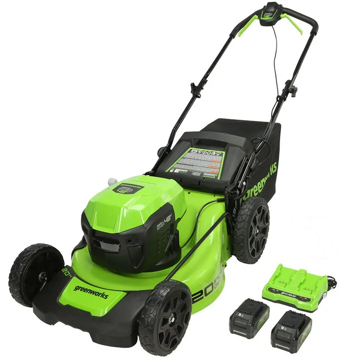 Greenworks 48V 20in Push Lawn Mower Kit with 4Ah Battery 2pk & Charger