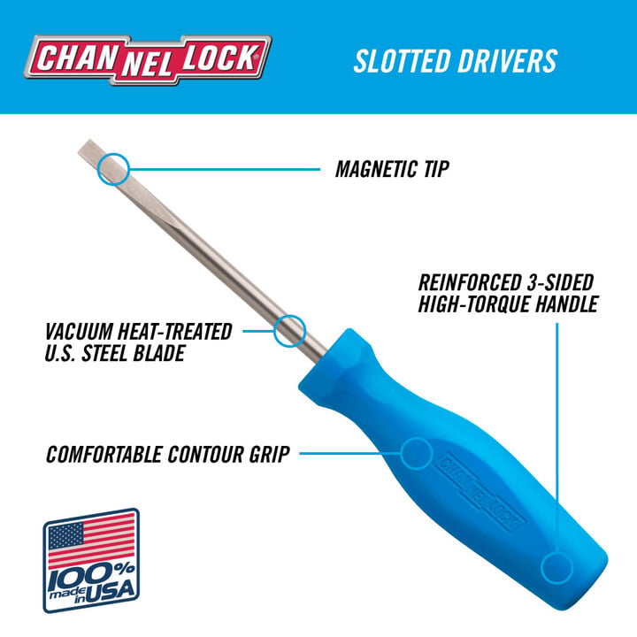 Channellock 5/16 Inch x 6 Inch Slotted Screwdriver, large image number 4