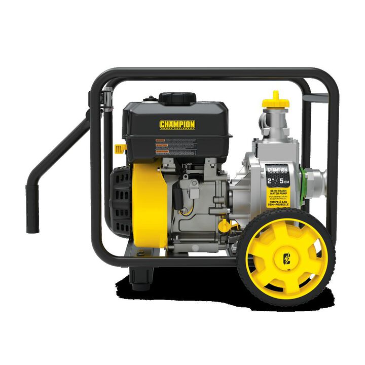Champion Power Equipment 2-Inch Gas-Powered Semi-Trash Water Transfer Pump with Hose and Wheel Kit, large image number 4