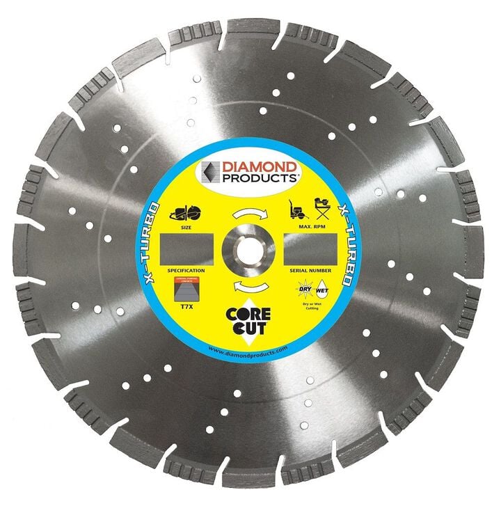 Diamond Products X-Turbo 14 Inch Segmented Turbo Rim Diamond Blade for High Speed Cuts in General Purpose Concrete