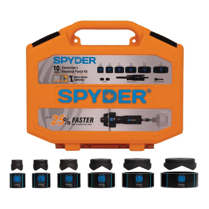 Spyder Electrician Knockout Punch Die Set 10 Pieces