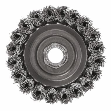 Bosch 3 In. Wheel Dia. 5/8 In.-11 Arbor Carbon Steel Knotted Wire Single Row Cup Brush, large image number 0