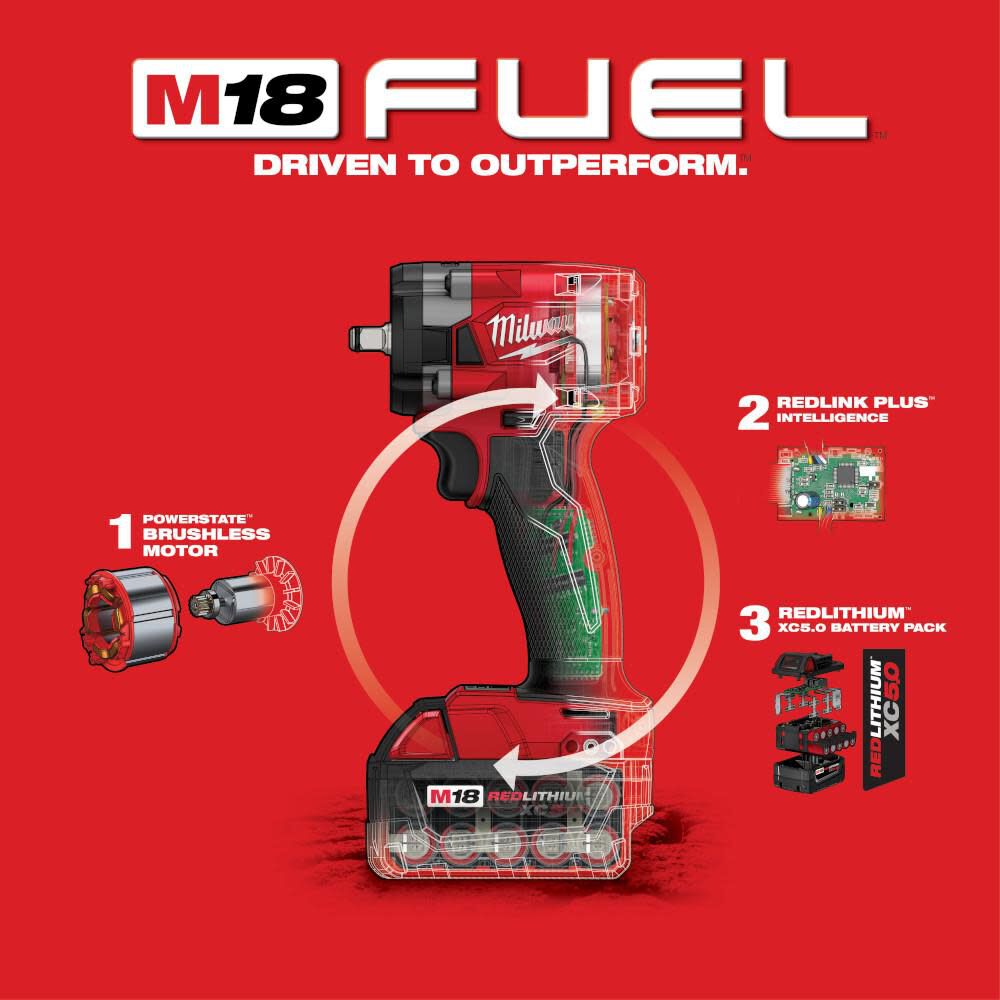 Milwaukee M18 Fuel 3 8 Compact Impact Wrench With Friction Ring Kit 2854 22 Sansujyuku sansujyuku.com