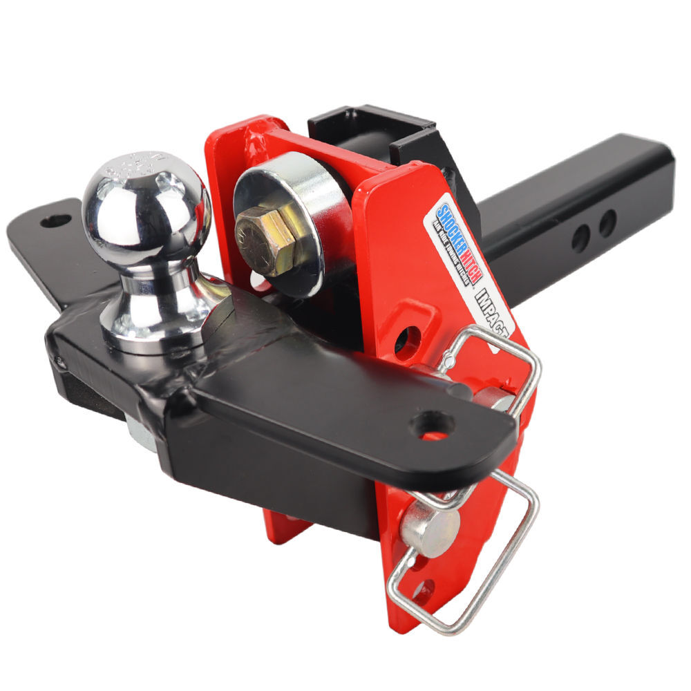 Shocker Hitch Impact 14K 2 Inch Cushion Hitch & Raised Sway Bar Tab Ball Mount 2 Inch Hitch Balls, large image number 1