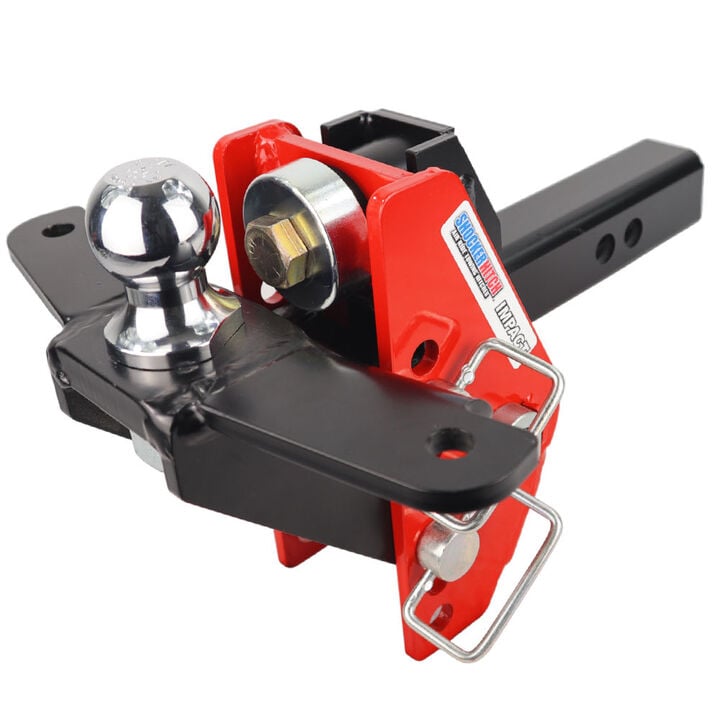 Shocker Hitch Impact 14K 2 Inch Cushion Hitch & Raised Sway Bar Tab Ball Mount 2 Inch Hitch Balls