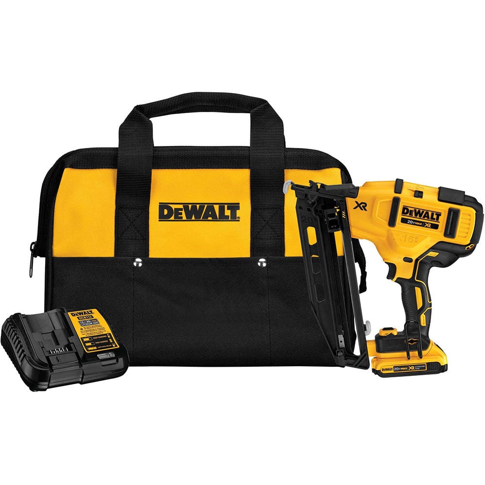 DEWALT 20 V MAX 16 Gauge Angled Cordless Finish Nailer Kit - DCN660D1