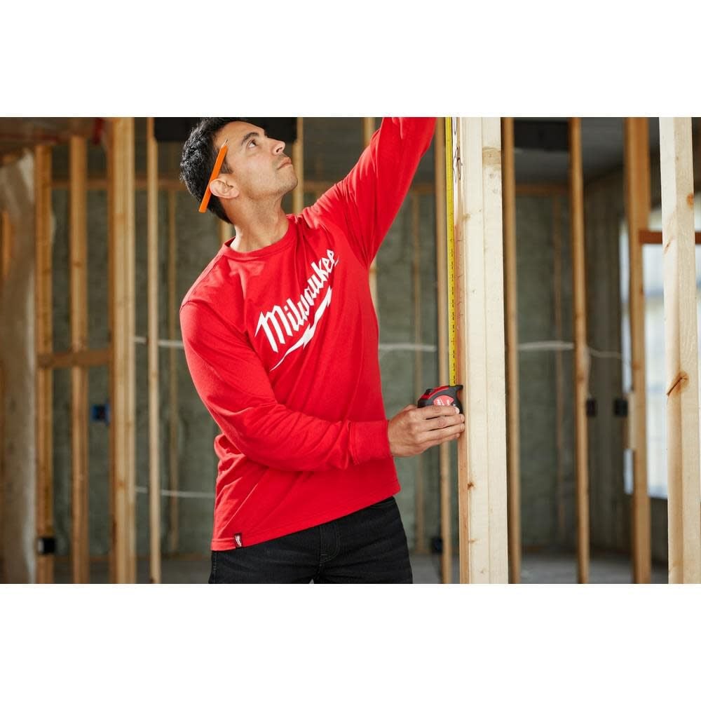 Milwaukee Heavy Duty T-Shirt Big Logo Long Sleeve Red, large image number 5
