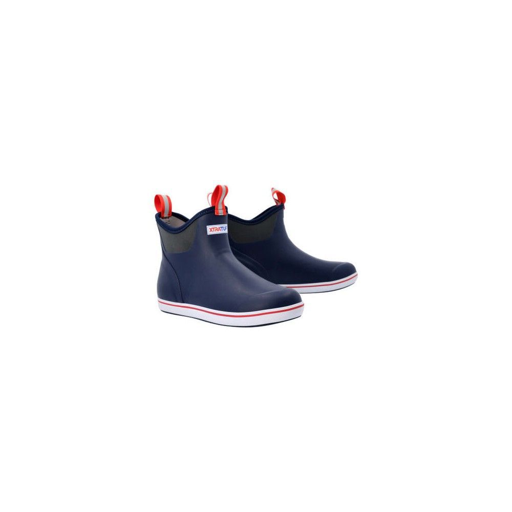 XTRATUF Men's 6 Inch Ankle Deck Boot Medium Width Navy/Red Size 10, large image number 8