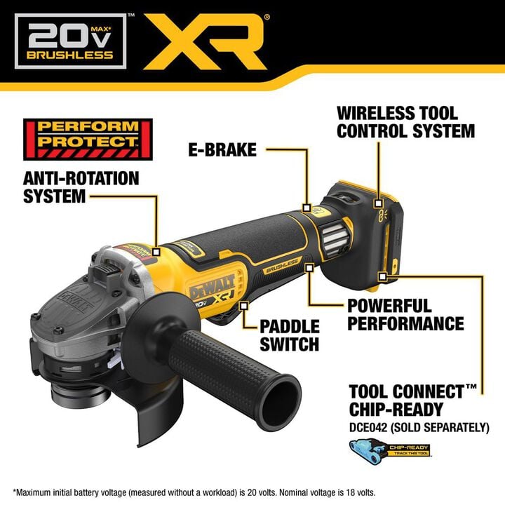 DEWALT 20V MAX XR 4-1/2 Inch - 5 Inch Grinder (Bare Tool), large image number 1