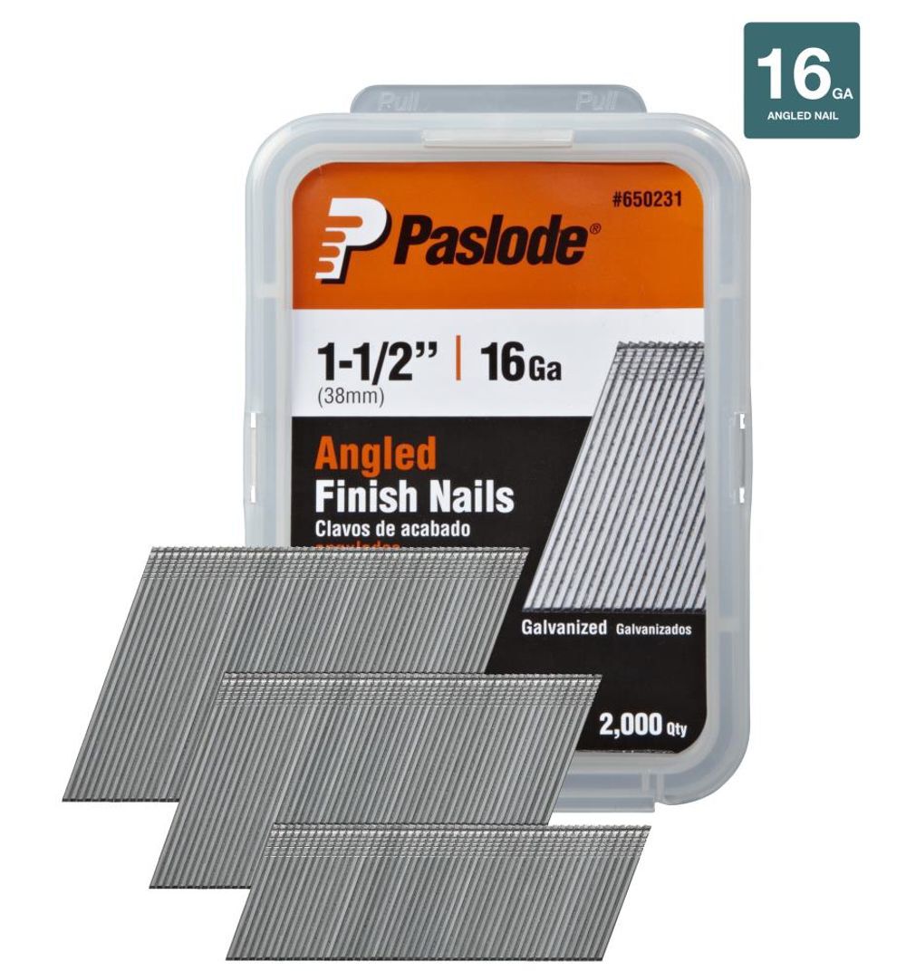 Paslode 2000 Pack 1-1/2in 16ga Galv Angled Finishing Nails - 650231