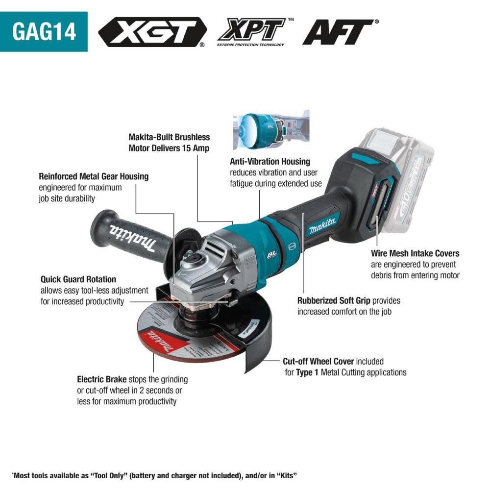Makita 40V max XGT Cordless 4-1/2 in / 6 in Paddle Switch