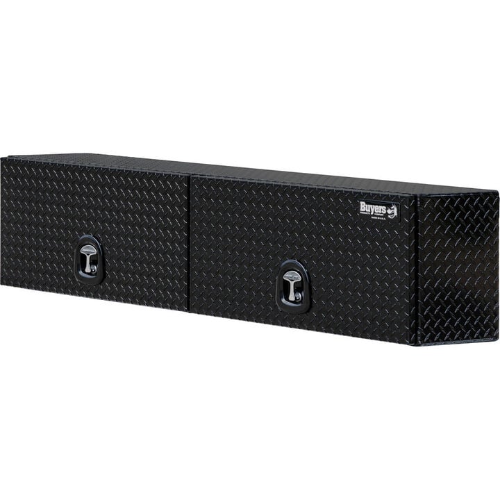 Buyers Products Company 18x16x88 Inch Gloss Black Diamond Tread Aluminum Topsider Truck Box with Flip-Up Doors, large image number 4