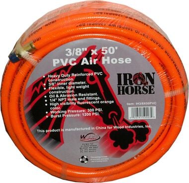 Iron Horse Air Hose PVC 3/8in x 50'