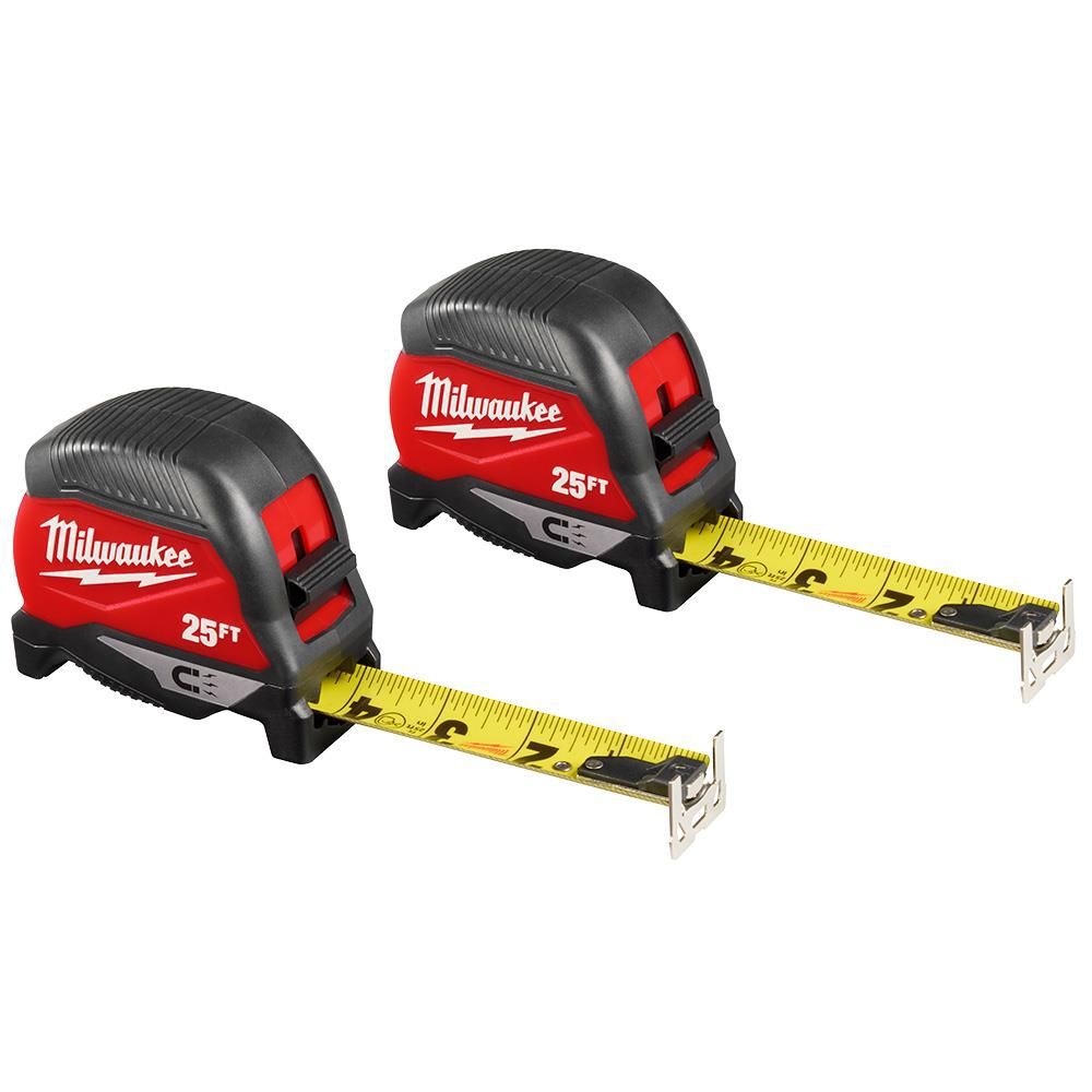 Milwaukee 25 Ft. Magnetic Tape Measure, 2 Pack, large image number 1