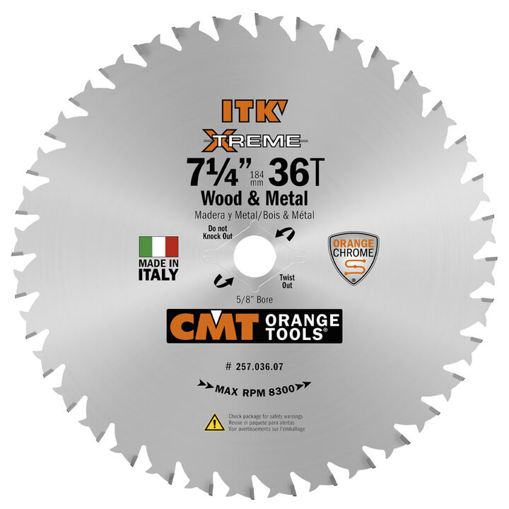 CMT 7-1/4in 36T Wood & Metal Circular Saw Blade