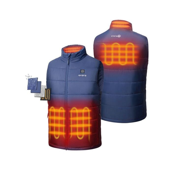 ORORO Mens Classic Heated Vest Kit Blue