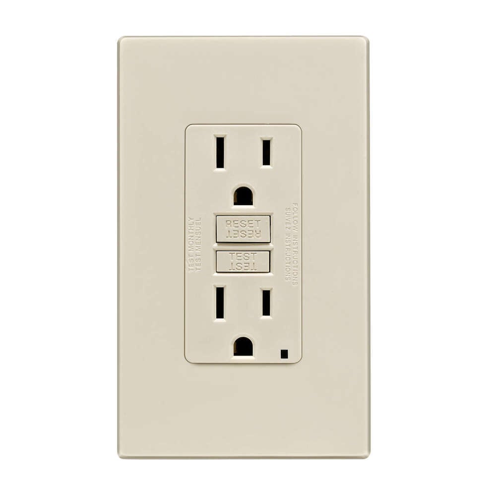 Leviton SmartlockPro GFCI Outlet 15A 125V Duplex Light Almond NEMA – 3532744