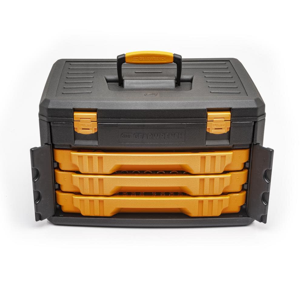 GEARWRENCH 243 Pc. 6 Point Mechanics Tool Set in 3 Drawer Storage Box