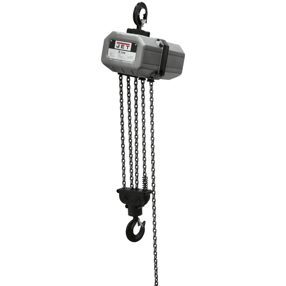 JET 5SS-1C-20 5 Ton Electric Chain Hoist 20 Ft. Lift 1 Phase 115V/230V Prewired 230V - JT9-512000