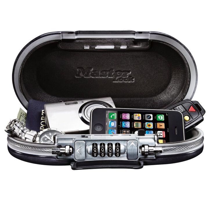 Master Lock 2-1/4 Inch Black Combination Lock Portable Personal Safe, large image number 0