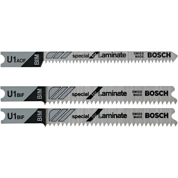 Bosch Jig Saw Blade Set 3pc Assortment U shank for Laminate Flooring